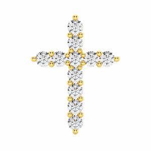 Pendentif Croix Jésus en Or Massif 10K Personnalisé avec Serties, Collier à Attache Discrète, Bijoux Religieux Chrétiens Naturels, Breloques Unisexe - Product Image 1