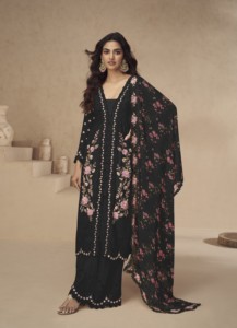 Traje Salwar Kameez Moderno para Mujer, Marca Chinon, Listo para Usar, con Bordado y Lentejuelas, para Fiestas, Bodas, Diwali y Graduaciones - Product Image 2