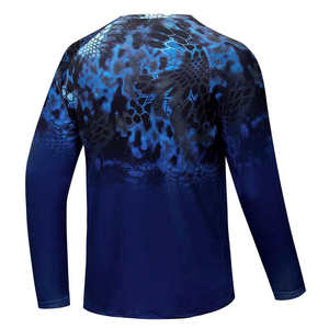 Camisa de Pesca de Manga Larga para Hombre, Azul, con Estampado por Sublimación, Secado Rápido, UPF 50, Poliéster, Talla Adulto - Product Image 2