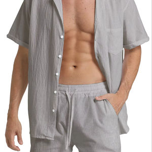 Ensembles de vêtements d'extérieur pour hommes en tricot respirant avec logo personnalisé et tissu uni teint - Product Image 3