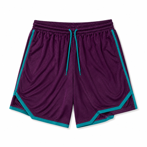 Casual Basketball Shorts Men's High Quality 100% Polyester Mesh Breathable Quick Dry Double <b>Layer</b> Plus Size High Street Solid - Product Image 4
