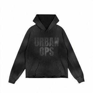 Hoodie surdimensionné élégant pour homme, design vintage délavé avec poche avant, confortable, personnalisable pour l'hiver. - Product Image 1