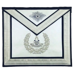 Delantal Masónico de Ex-Maestro Masón Bordado a Mano en Plata, Delantal de Ex-Maestro Masón de Logia Azul - Product Image 5