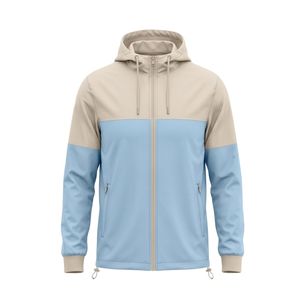 Veste coupe-vent à haute visibilité avec blocs de couleur Chevron, veste de sport à capuche orange pour homme, veste d'entraînement en plein air, veste décontractée zippée - Product Image 4