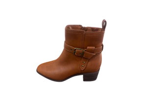 Bottines en cuir véritable marron avec boucle à la cheville, talon carré, soutien de la voûte plantaire, semelle extérieure en caoutchouc légère et antidérapante, pour l'automne - Product Image 3