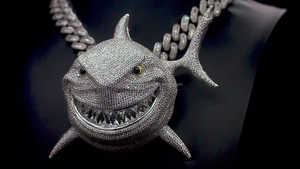 Hip Hop estilo personalizado 5 pulgadas Vvs Moissanite Shark Iced Out redondo brillante corte diamante 925 colgantes de plata para hombres y mujeres - Product Image 6