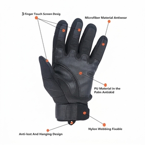 Guantes de Motociclismo Negros de Poliéster para Verano, Elásticos, para Motocross, Carreras, Unisex, Antideslizantes, de Medio Dedo, con Cierre de Velcro - Product Image 2