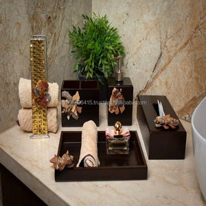 wooden Bathroom Vanity <b>Set</b>-Elegant Design solid wood bathroom essentials <b>set</b> natural wooden <b>bath</b> accessory kit - Product Image 6