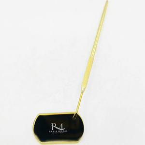 <b>Square</b> Shape Eyelash Extension <b>Mirror</b> Custom Logo And Gold plasma Coated Color And Diamond grip Handle Lash <b>mirror</b> - Product Image 1