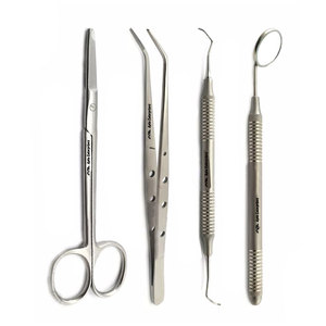 ชุดอุปกรณ์ถอดไหมเย็บฟัน ชุดเครื่องมือผ่าตัด 4 ชิ้น สำหรับการถอดไหมเย็บอย่างปลอดภัยและแม่นยำ เครื่องมือทันตกรรมทำจากสแตนเลส - Product Image 1