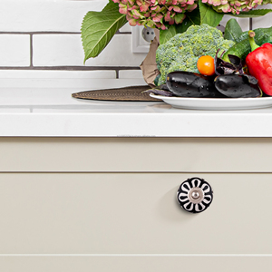 Perillas de gabinete de porcelana de cerámica redondas personalizadas, tirador de tocador colorido para dormitorio, baño, centro comercial, muebles para cajones - Product Image 5