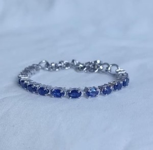 Natural Kyanite Stone Sterling Silver Gold Plated Elegant <b>Gemstone</b> Charm <b>Bracelet</b> for Women Wedding Jewelry Gift - Product Image 2