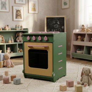 Cette machine à laver jouet pour enfants est fabriquée en contreplaqué de pin américain durable et sûr, avec des bords lissement poncés. - Product Image 2