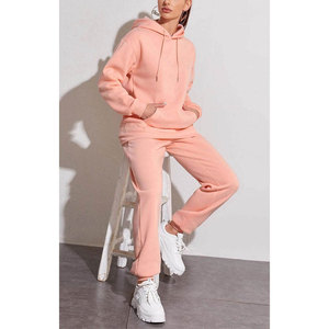 Ensemble de survêtement rose à capuche pour femme, manches longues, couleur unie, décontracté, sweat-shirt et pantalon amples, respirant, pour l'automne - Product Image 6