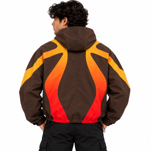 Design Custom logo Blank Patchwork Waterproof Windproof Lightweight Nylon Full Zip up Windbreaker Track <b>jacket</b> for men Supplier - Product Image 3