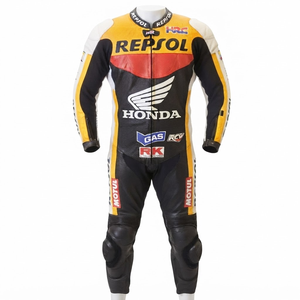 Traje de Carreras MotoCP Personalizado para Hombre, Traje de Cuero de Una Pieza Premium para Pista con Deslizadores, Mono/Traje OEM con Protección CE - Product Image 1