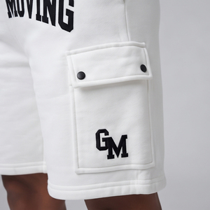 Women's White <b>Cargo</b> Shorts Elastic Waist Pockets Winter Style 100% Cotton Fleece Shorts Women Gym Workout Sweat Shorts - Product Image 4
