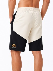 Shorts en coton pour homme, style streetwear, coupe ample, effet délavé, taille élastique, logo sérigraphié personnalisé, avec poches latérales. - Product Image 4