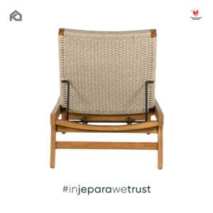 Chaise longue Samodra en teck premium, élégante, avec corde tressée, durable, réglable, pliable, écologique, pour extérieur, plage, piscine - Product Image 6