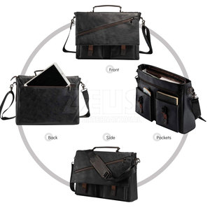 Outdoor Use New Arrivals Nylon Made Waterproof Leather Laptop Bags Customized Trendy Leather Laptop Bags Leather Fitness Bags - Product Image 2