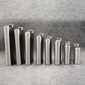 Different Size Silver Stainless Steel Hip Flasks For Bars Counter Events And Party Portable Drink Container <b>Set</b> From India - Product Image 4