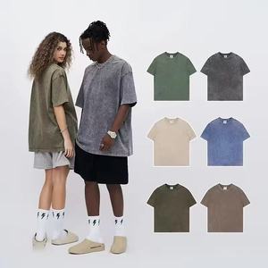 T-shirts vintage en coton 100 % tricoté 220 g/m² à manches courtes coupe classique pour hommes, effet délavé, personnalisables avec logo et lettres imprimées – Vente en gros - Product Image 2