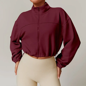Women's Winter Warm Sports <b>Coat</b> Casual Loose Stand Collar <b>Cardigan</b> Long Sleeve Zipper Jacket Top for Running Fitness Hoodie <b>Coat</b> - Product Image 2