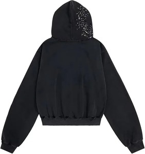 Manufacturer <b>Rhinestone</b> <b>Hoodies</b> Lightweight Low MOQ <b>Rhinestone</b> <b>Hoodies</b> Customized Color <b>Rhinestone</b> <b>Hoodies</b> Pakistan - Product Image 2