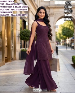 Kurti ปักลายยาวถึงพื้นสำหรับผู้หญิงรอยัลบลูมแบบดั้งเดิมของปาร์ตี้ - Product Image 4