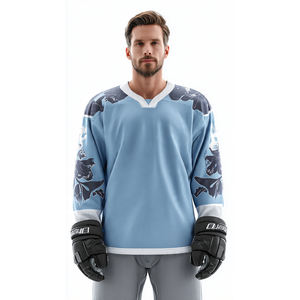 Camisetas de Hockey sobre Hielo Personalizadas de Gran Tamaño, Camisetas Deportivas de Entrenamiento con Cuello en V, Camisetas de Hockey Juveniles de Alta Calidad - Product Image 3