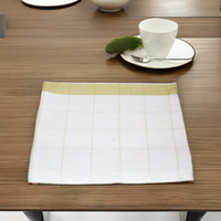 Paño de Cocina de Algodón Ecológico de Alta Calidad al por Mayor, Blanco a Rayas, Suave, de Secado Rápido, con Patrón de Waffle, Súper Absorbente, Personalizable