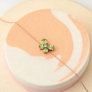 สร้อยข้อมือผีเสื้อเพอริดอท รูปทรงลูกแพร์ เพอริดอทแท้ที่ได้รับการรับรอง ประดับเพชรธรรมชาติ - Product Image 6