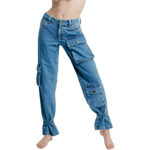 Precio al por mayor, nueva llegada, muy demandados, la mejor fabricación, jeans casuales de mujer con múltiples bolsillos, alta calidad, 100% algodón - Product Image 1