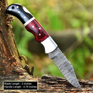 Cuchillo Plegable de Acero de Damasco de Grado Industrial UA Supplies OEM con Punta Clip de 6.5 Pulgadas de Longitud Total, Herramienta EDC para Exteriores - Product Image 2