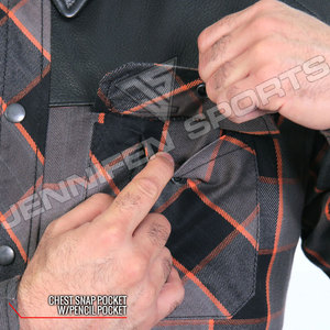 เสื้อเชิ้ตอะรามิดสำหรับผู้ชาย ป้องกันลมสำหรับขี่มอเตอร์ไซค์ ไซส์ใหญ่ ระบายอากาศได้ดี บุซับในอย่างดี เหมาะสำหรับการขี่ทัวร์ริ่ง ผ้าฟลานเนล ปรับแต่งได้ทุกแบบ - Product Image 4