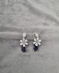 Pendientes Colgantes con Motivo Floral, Joyería de Moda al por Mayor para Mujeres, Fiestas, Pendientes de Lujo con Diamantes Americanos y Baño de Plata - Product Image 4