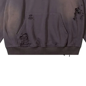 Sweat à capuche décontracté et respirant pour homme, en molleton 100% coton, coupe classique, style streetwear, effet vieilli, personnalisable, OEM - Product Image 6