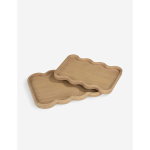 Rectangular Wooden Serving Plate Rectangle Minimalist Design Solid Color Durable Handmade Dishes & Plates oval plate - Product Image 5
