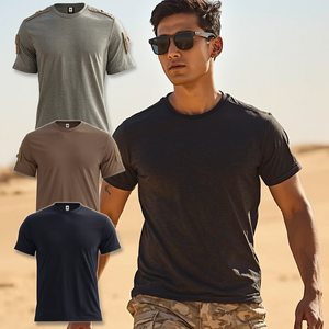 เสื้อยืดคอกลมแขนสั้นผู้ชาย ผ้าฝ้าย 100% ระบายอากาศ แห้งเร็ว เป็นมิตรกับสิ่งแวดล้อม สวมใส่สบาย เหมาะกับกิจกรรมกลางแจ้ง รับผลิตแบบ OEM/ODM - Product Image 3