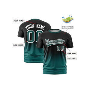 Camiseta de Béisbol Unisex Personalizada, Impresa por Sublimación, Nombre del Equipo 00, Degradado Negro Verde, Absorbe la Humedad, Manga Corta, Cuello Redondo, 100% - Product Image 3