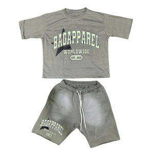 Conjunto de Camisa y Pantalones Cortos Estampados de 2 Piezas para Hombre, Transpirable, Precio Económico, Fabricación al por Mayor de Moda de Verano - Product Image 2