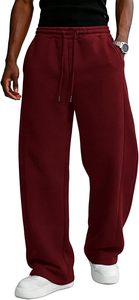 <b>Men's</b> Casual <b>Baggy</b> Sweatpants Wide Leg Fleece Joggers Loose Cotton Pants Drawstring Waist Lounge <b>Trousers</b> with Pockets - Product Image 5