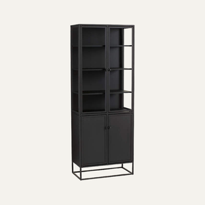 Armoire à vin en verre extensible noire avec un design moderne pour la maison, le bar, la villa, la salle à manger, le salon - Product Image 1