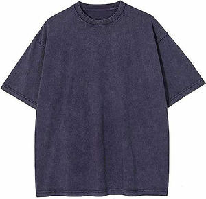 T-shirt Oversize 230g Grammage Lourd Personnalisé Logo 3D Homme Effet Gonflé Délavé à l'Acide T-shirt Oversize Uni - Product Image 2