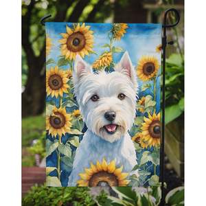 Multicolor Westie Sunflowers Garden Flag Decorative Mailbox & Patio Artwork for <b>Yard</b> Flower Beds Lawn <b>Signs</b> Size - Product Image 3