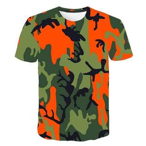 เสื้อยืดลายพรางแบบซับลิเมชั่นสำหรับผู้ชาย แขนสั้น คอกลม ระบายอากาศได้ดี เหมาะสำหรับออกกำลังกาย เพาะกาย เสื้อยืดเรียบๆ - Product Image 3