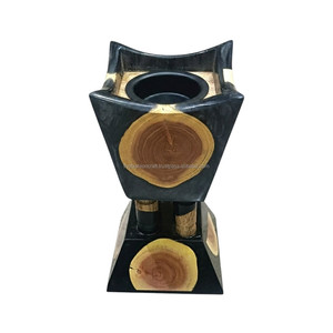 Quemador de incienso Bakhoor de resina y madera ecológica hecho a mano, soporte de incienso de madera natural de lujo, incienso indio, decoración árabe para el hogar - Product Image 2