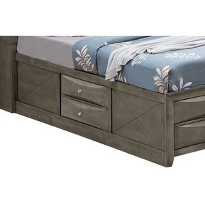 Letto Matrimoniale Moderno ed Elegante Grigio con Contenitore Sottostante per Case Contemporanee - Product Image 3