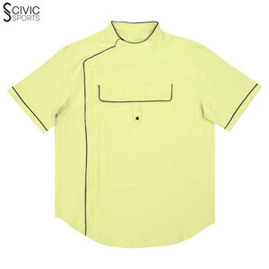 Veste de barbier en tissu de laine léger pour adultes, manches d'été à fermeture éclair, design imprimé, coton vintage respirant pour cheveux, vente en gros - Product Image 6