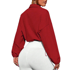 Women's Cropped Windbreaker <b>Jacket</b> Lightweight Zip Up Fitness Training Outerwear Breathable <b>Running</b> Gym Activewear Men's <b>Jackets</b> - Product Image 2